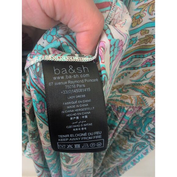 ba&sh Falba Blue Green Floral Print Maxi Sundress size 1 ( Small) - Picture 6 of 6